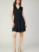 Load image into Gallery viewer, V Neck Sleeveless Ruffle Mini Dress [Black-2490143]
